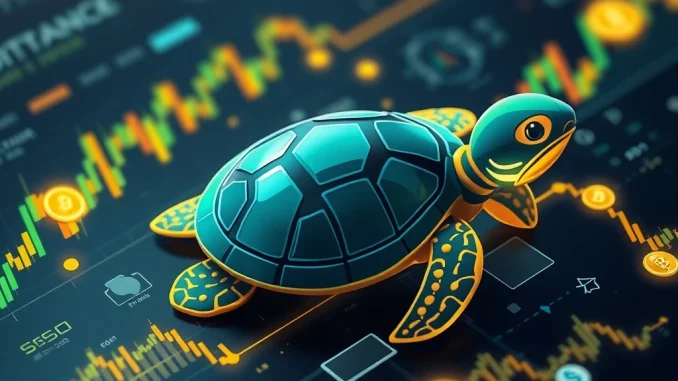 Binance trading interface displaying TURTLE perpetual futures market data and order books.