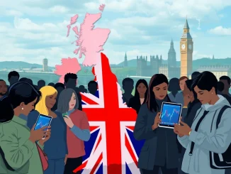 A chart illustrating the significant increase in UK crypto ownership, highlighting the growing trend of cryptocurrency adoption among British adults.