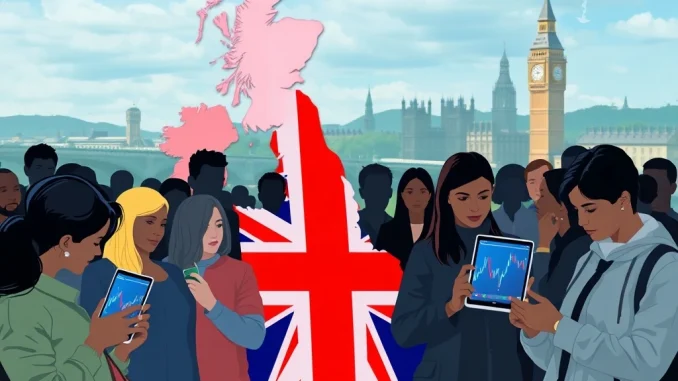 A chart illustrating the significant increase in UK crypto ownership, highlighting the growing trend of cryptocurrency adoption among British adults.