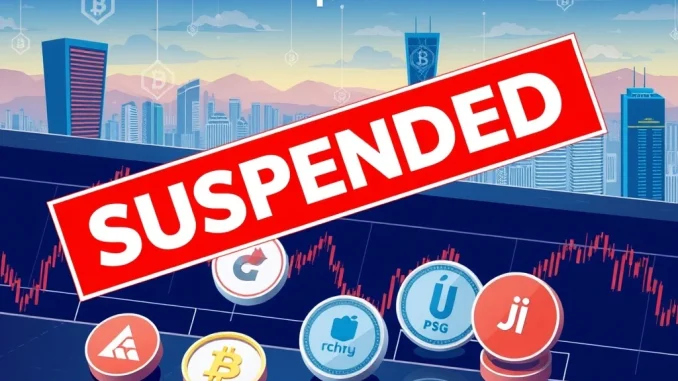 Upbit crypto exchange interface showing a temporary suspension of Chiliz network deposits and withdrawals for various fan tokens.