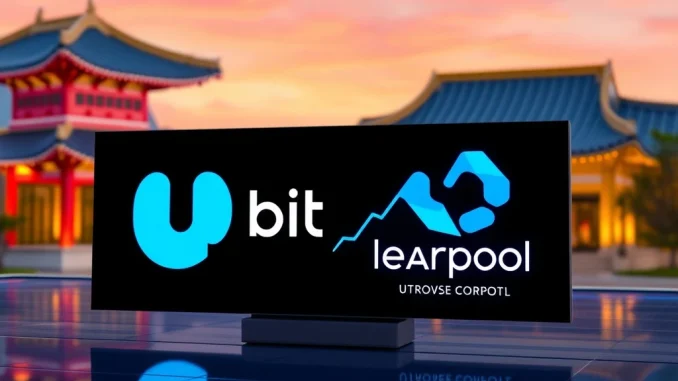 A digital interface displaying the Upbit CPOOL listing announcement, signifying new trading opportunities for Clearpool crypto.