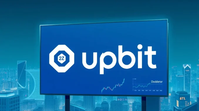 Upbit exchange logo alongside the DoubleZero (2Z) token symbol, representing the upcoming Upbit DoubleZero listing for traders.