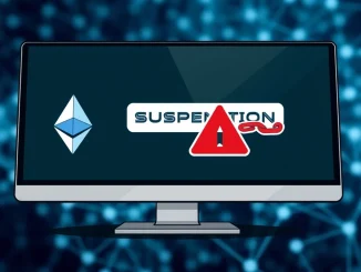 Upbit ETHF withdrawal suspension illustrated by a crypto exchange interface with a pause symbol, highlighting block creation delays.