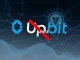 Upbit exchange logo with a paused IoTeX (IOTX) coin, symbolizing the upcoming hard fork deposit suspension.