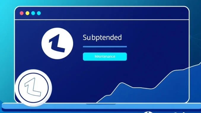 Upbit LUNC suspension notice displayed on a crypto exchange interface during a Luna Classic network upgrade.