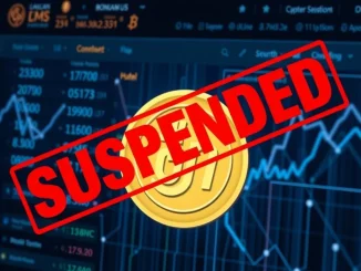 Illustrates the **Upbit OM suspension** for deposits and withdrawals, signifying a temporary halt due to a network upgrade.