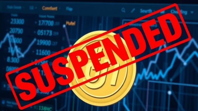 Illustrates the **Upbit OM suspension** for deposits and withdrawals, signifying a temporary halt due to a network upgrade.