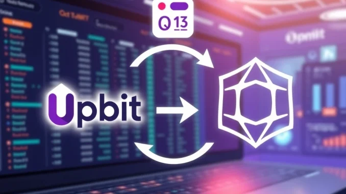 Upbit logo next to Omni Network (OMNI) token, signifying the temporary suspension of OMNI deposits and withdrawals for rebranding.
