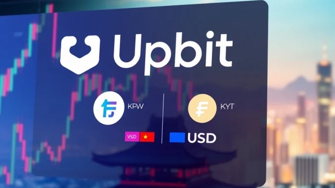 Upbit exchange interface displaying SynFutures F token for KRW and USDT trading, signaling a significant new crypto listing.