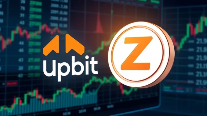 Upbit exchange logo and Zerobase (ZBT) token symbol, representing the significant Upbit ZBT listing announcement.