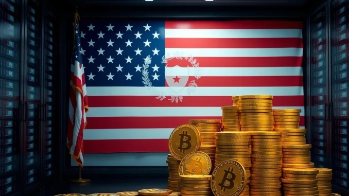 Bitcoin: US Government's Staggering $37 Billion Crypto Cache Revealed US government's significant Bitcoin holdings secured in a digital vault, symbolizing federal cryptocurrency assets from seizures.