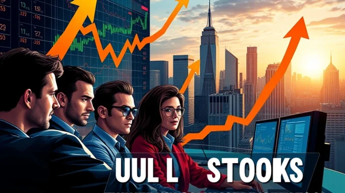 Charts showing U.S. stocks soaring, reflecting strong investor sentiment and its potential impact on the cryptocurrency market.