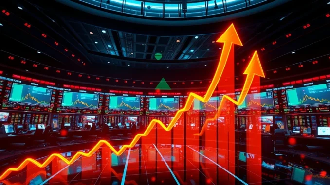 Charts displaying upward trends for US stocks, reflecting the positive opening of major indices and overall market optimism.