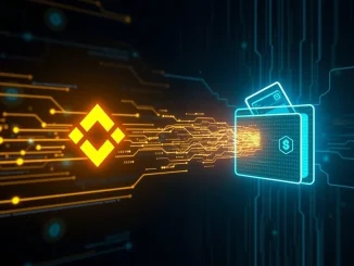 Visual representation of a massive USDC transfer from Binance to an unknown wallet, highlighting the scale of the crypto whale transaction.