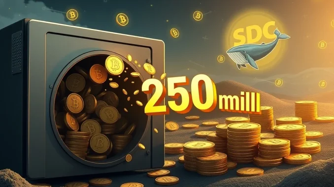 Visualizing the 250 million USDC minted transaction and its potential impact on stablecoin liquidity.