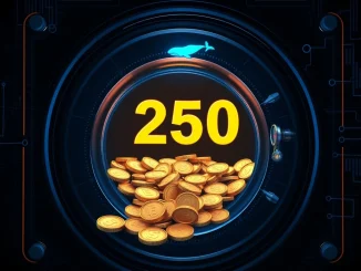 A digital representation of 250 million **USDC minted** flowing into the crypto market, signifying a major stablecoin supply increase.