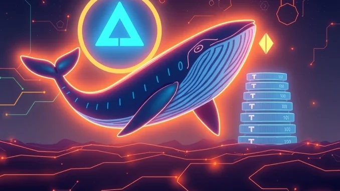 Visualizing a significant USDT transfer of $551 million from Aave to an unknown wallet, highlighting the scale of the blockchain transaction.