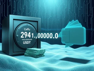 Visualizing a massive USDT transfer of $294 million from Ceffu to an unknown wallet, representing a significant cryptocurrency movement.