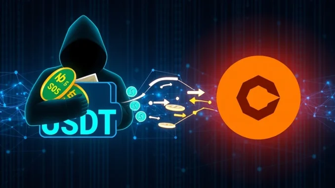 Visualizing a significant **USDT transfer** of $232 million from an unknown wallet to Ceffu, highlighting the scale of crypto whale activity.