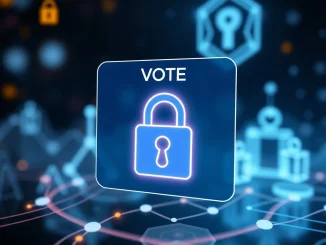 UXLINK on-chain vote interface displaying an early token unlock proposal, emphasizing crypto security and community decision-making.