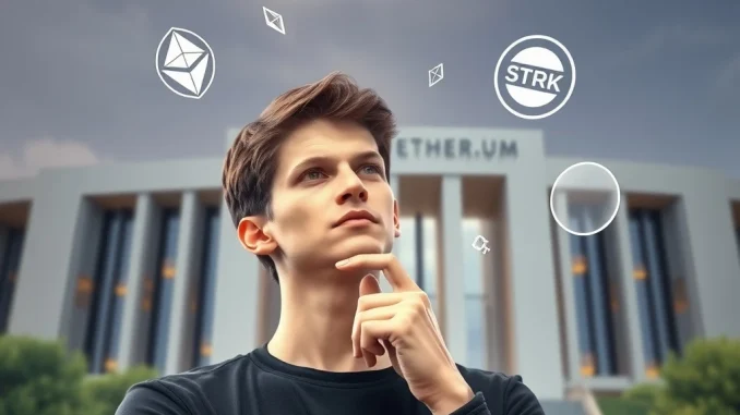 Vitalik Buterin's significant STRK donation to the Methuselah Foundation, symbolizing crypto philanthropy and blockchain innovation.