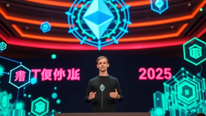 Vitalik Buterin Unveils Crucial Role of ZK Technology in Digital Identity's Future Vitalik Buterin presenting on the crucial role of ZK technology in shaping secure and private digital identity systems.