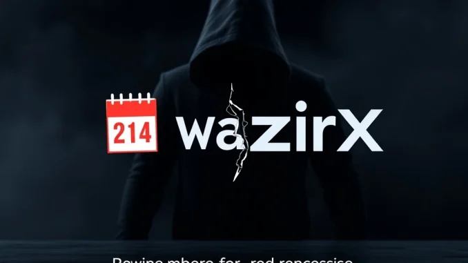 WazirX logo with digital security elements, symbolizing the Indian crypto exchange's return to operations after a cyberattack.
