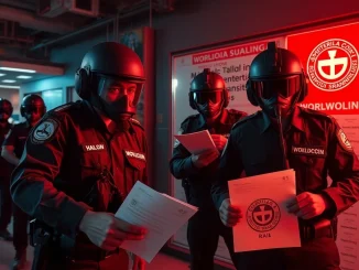 Thai authorities investigating a Worldcoin iris scanning site during **Worldcoin Thailand** raids, highlighting biometric data legality concerns.