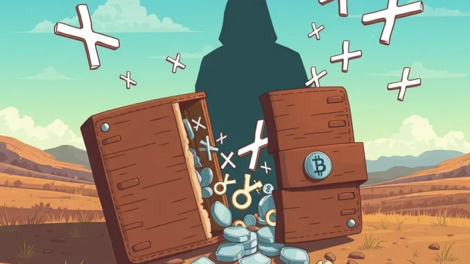 Visualizing the tragic loss of XRP due to a hardware wallet hack, emphasizing the critical need for crypto security measures.