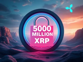 Visualizing 500 million XRP tokens securely locked in Ripple's escrow, signifying stability and controlled supply.