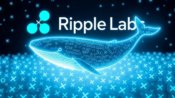 Visualizing a substantial XRP transfer of 200 million tokens flowing into Ripple's digital wallet, highlighting a major crypto whale transaction.