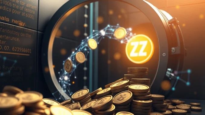 Visualizing the Zerobase ZBT buyback, showcasing the secure movement of tokens to strengthen the zero-knowledge proof blockchain.