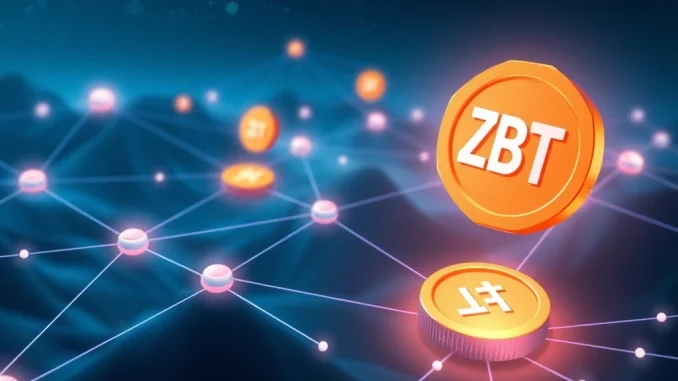 Zerobase Unveils Groundbreaking ZBT Tokenomics: 8% Allocated to Airdrops Visualizing Zerobase ZBT tokenomics distribution, showing allocations for staking and crypto airdrops within a secure blockchain network.