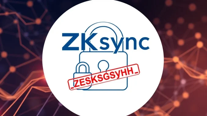 An illustration showing ZKsync (ZK) deposits halted on Bithumb, signifying a temporary suspension for a network upgrade.