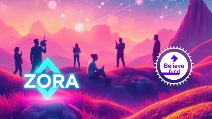 The Zora Believe Fund logo representing a new era of support for Web3 creators and the creator economy.