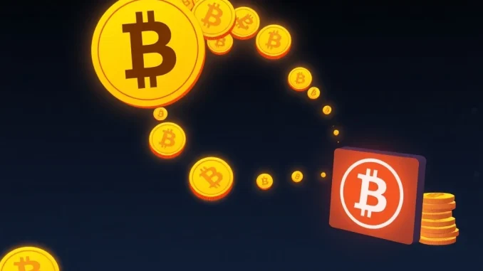 Visual representation of a substantial 6000 BTC transfer from Bitfinex to an unknown wallet, highlighting the scale of this Bitcoin movement.