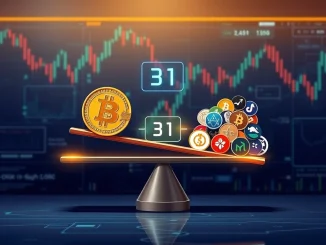 A digital graphic depicting the Altcoin Season Index at 31, illustrating Bitcoin's current dominance over altcoin performance in the crypto market.