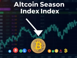 A chart showing the Altcoin Season Index dropping, indicating a significant shift towards a Bitcoin season in crypto market trends.