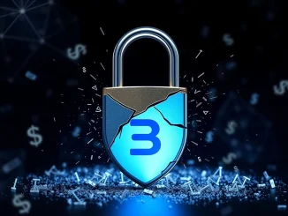 A visual representation of the Balancer hack, showing a broken lock over the Balancer logo, symbolizing the recent DeFi exploit and security breach.