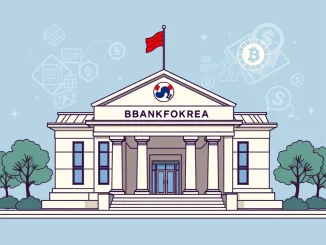 The Bank of Korea building symbolizing its **bank-led stablecoins** initiative and influence on **digital currency policy**.