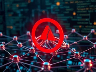 Illustration of Berachain network in crisis, with a broken link signifying a halt due to a Balancer hack and DeFi vulnerability.