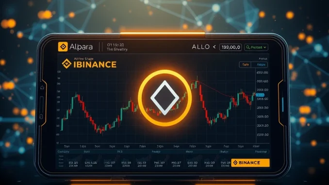 Binance Alpha platform screen showing the ALLO coin listing, symbolizing new opportunities for early-stage crypto traders.