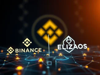 A digital interface showcasing the integration of Binance Alpha and ELIZAOS, highlighting opportunities for early-stage coins on the platform.