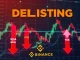 A graphic depicting the **Binance delisting** of KDA, AXS, and THETA perpetual futures contracts, illustrating market changes.