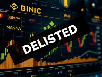 A visual representation of Binance delisting MANA and EGLD perpetual futures, signifying a major change in crypto futures trading.