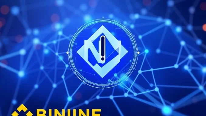 An illustration showing the Binance and Injective logos with a 'pause' or 'maintenance' symbol, signifying the Binance INJ suspension for an upgrade.