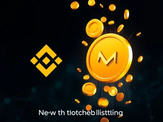 Binance logo next to Momentum (MMT) token, representing the upcoming Binance MMT listing and HODLer airdrop.