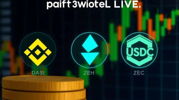 Binance new listings of DASH USDC and ZEC USDC crypto trading pairs going live.