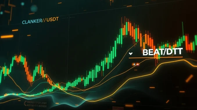 Urgent Update: Binance Unleashes CLANKER and BEAT Perpetual Futures Trading A digital interface showcasing Binance perpetual futures charts for CLANKER and BEAT, symbolizing new crypto trading opportunities.
