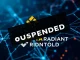 A Binance logo with a pause symbol next to a Radiant Capital OLD (RDNTOLD) logo, illustrating the **Binance RDNTOLD suspension** on Arbitrum.